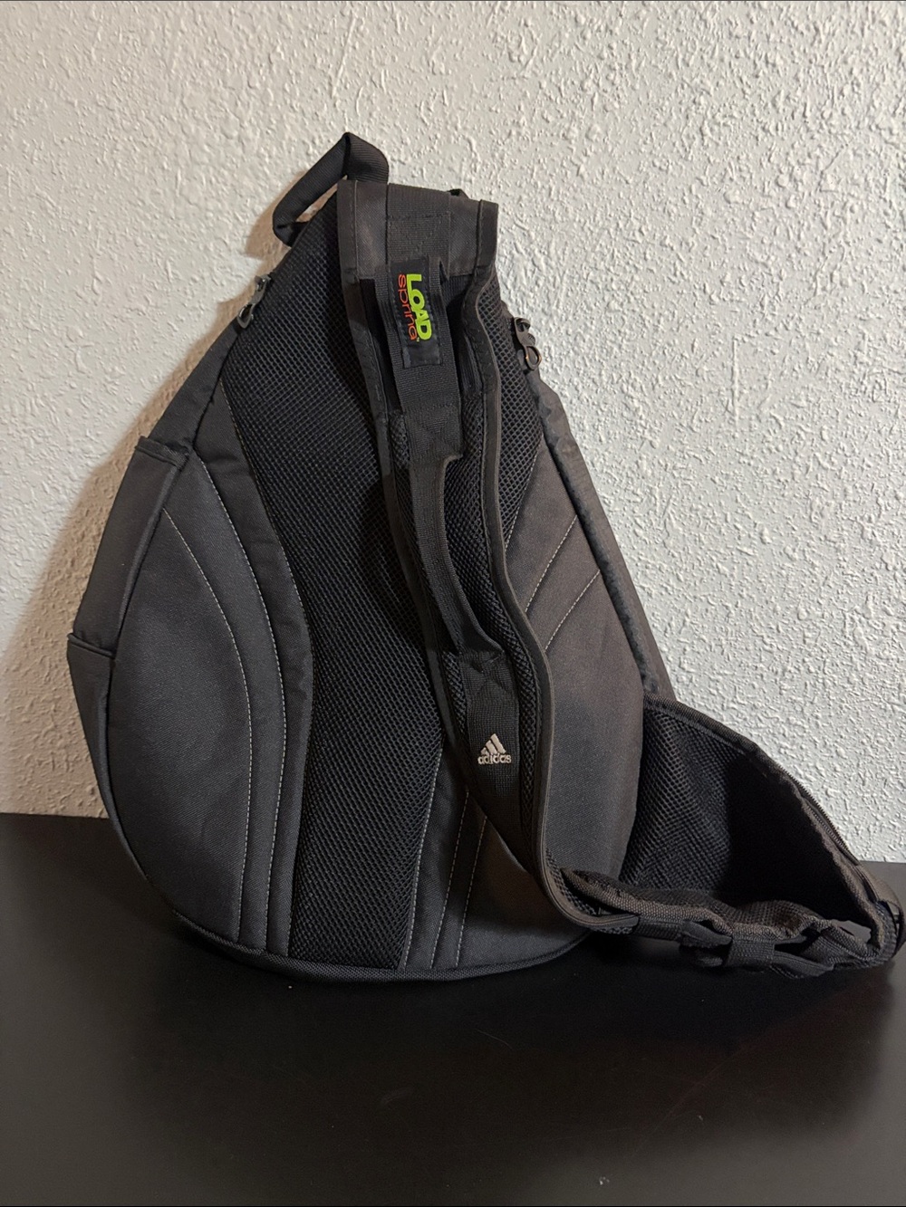 adidas Black Sling Backpack with Front Zip Pocket - Picture 2 of 2